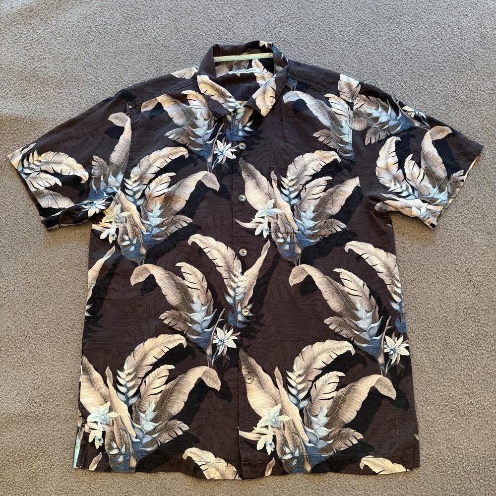 Tommy Bahama Tropical Silk Button Down Shirt Mens Medium Cruise Island Vacation